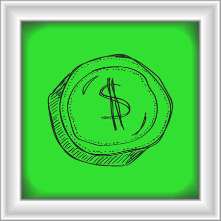 Simple hand drawn doodle of a dollarのイラスト素材