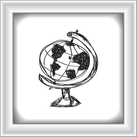 Simple hand drawn doodle of a globeのイラスト素材