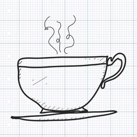 Simple hand drawn doodle of a cup of teaのイラスト素材