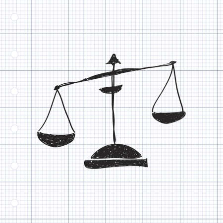 Simple hand drawn doodle of a set of scalesのイラスト素材