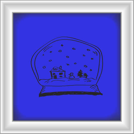 Simple hand drawn doodle of a snow globeのイラスト素材
