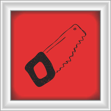 Simple hand drawn doodle of a sawのイラスト素材