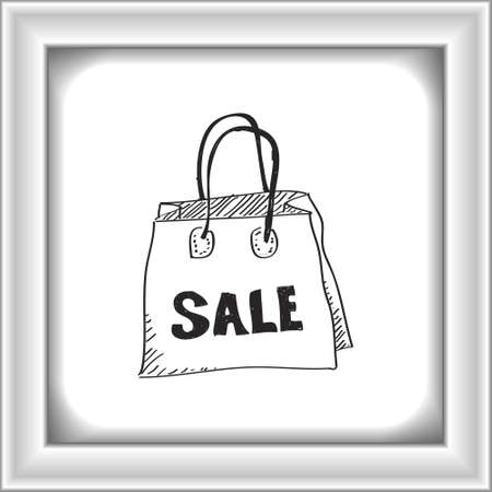 Hand drawn cartoon style shopping bags designのイラスト素材