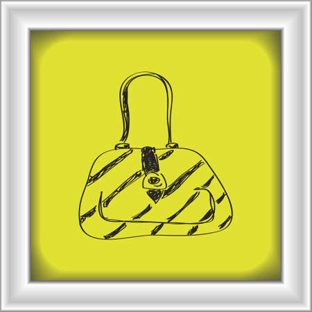 Simple hand drawn doodle of a handbagのイラスト素材