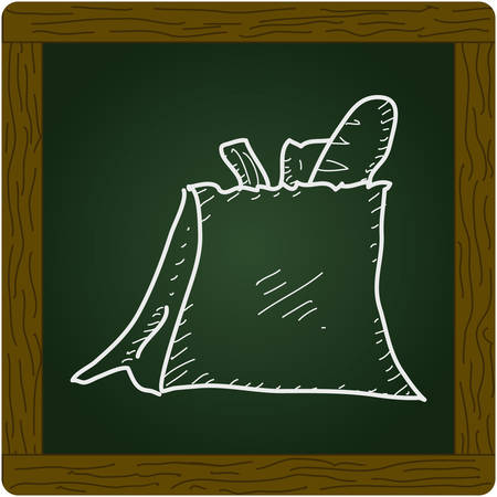 Simple hand drawn doodle of a shopping bagのイラスト素材