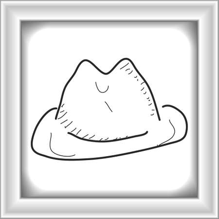 Simple hand drawn doodle of a cowboy hatのイラスト素材