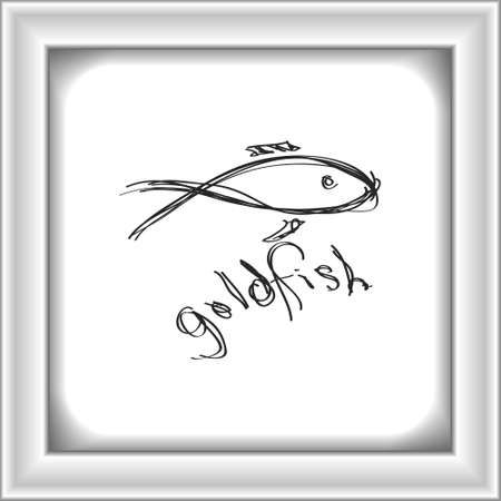 Simple hand drawn doodle of a goldfishのイラスト素材