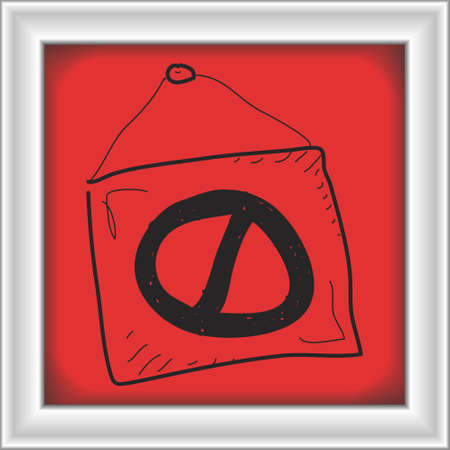 Simple hand drawn doodle of a no entry signのイラスト素材