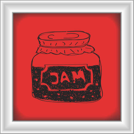 Simple hand drawn doodle of a jam jarのイラスト素材
