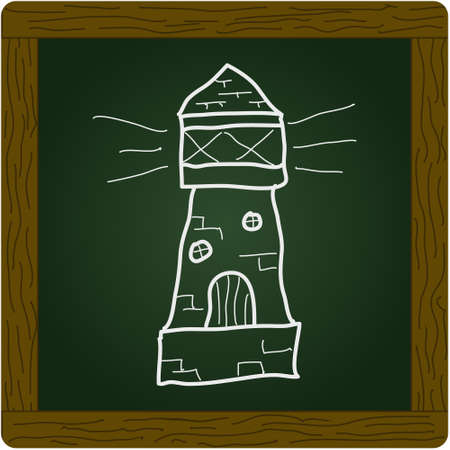 Simple hand drawn doodle of a lighthouseのイラスト素材