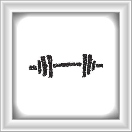 Simple hand drawn doodle of a barbellのイラスト素材