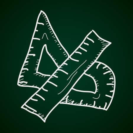 Simple hand drawn doodle of drawing equipmentのイラスト素材