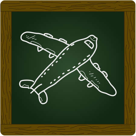 Simple hand drawn doodle of a aeroplaneのイラスト素材