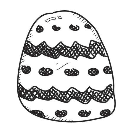 Simple hand drawn doodle of an easter eggのイラスト素材