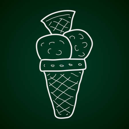 Simple hand drawn doodle of an ice creamのイラスト素材