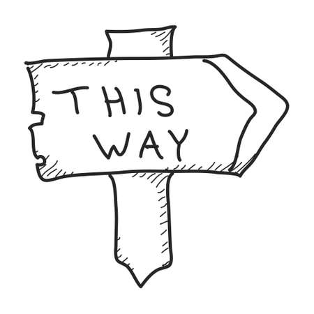 Simple hand drawn doodle of a signpostのイラスト素材