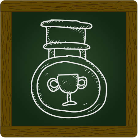 Simple hand drawn doodle of a medalのイラスト素材