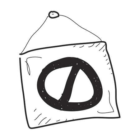 Simple hand drawn doodle of a no entry signのイラスト素材