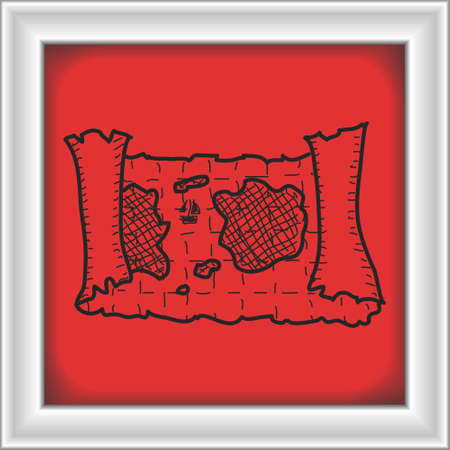 Simple hand drawn doodle of a mapのイラスト素材