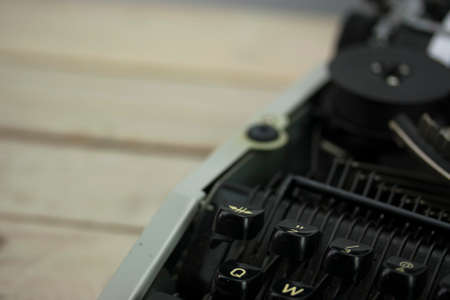 Close up of an old fashioned vintage typewriter.
