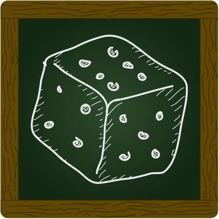 Simple hand drawn doodle of a diceのイラスト素材