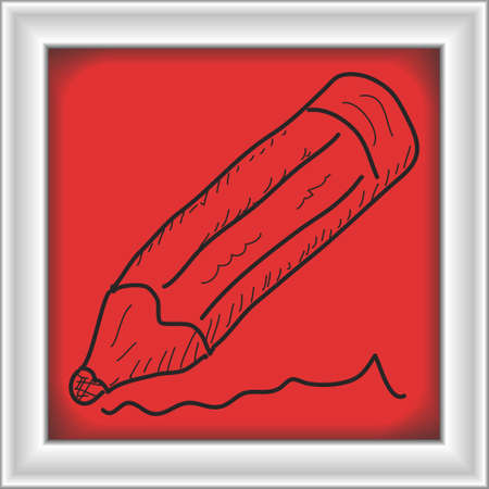 Simple hand drawn doodle of a pencilのイラスト素材