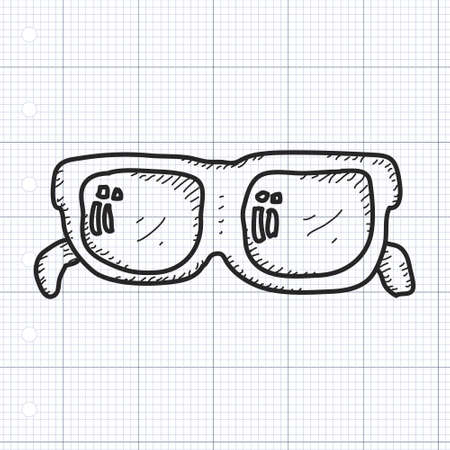 Simple hand drawn doodle of a pair of glassesのイラスト素材