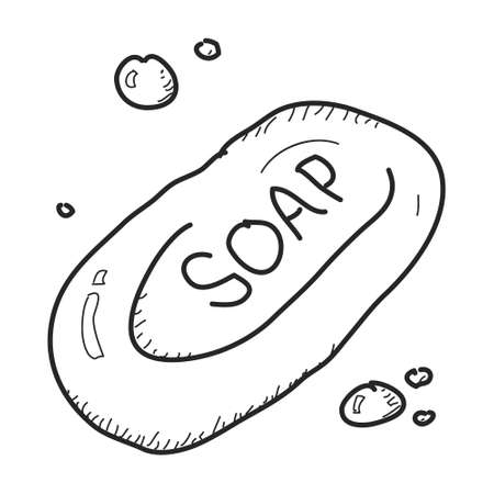 Simple hand drawn doodle of a bar of soapのイラスト素材