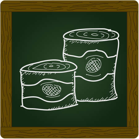 Simple hand drawn doodle of some tin cansのイラスト素材