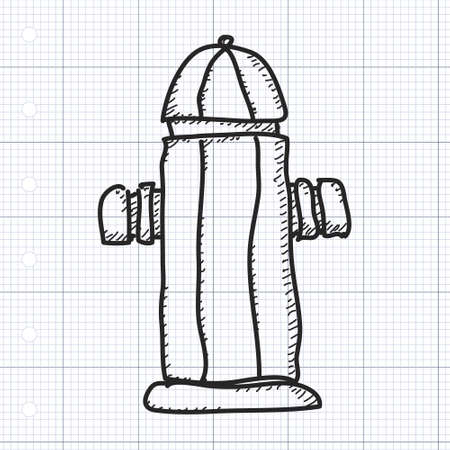 Simple hand drawn doodle of a fire hydrantのイラスト素材