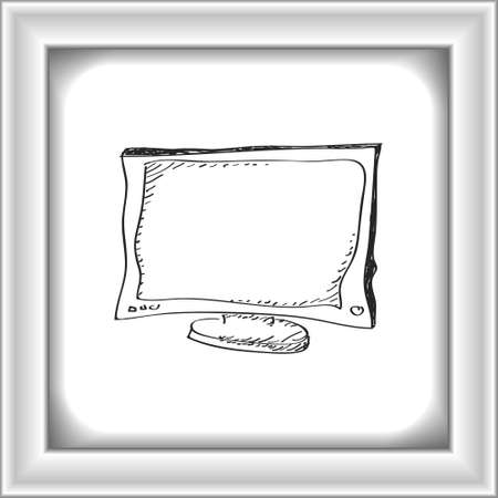 Simple hand drawn doodle of a televisionのイラスト素材