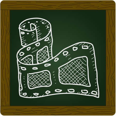 Simple hand drawn doodle of a camera filmのイラスト素材