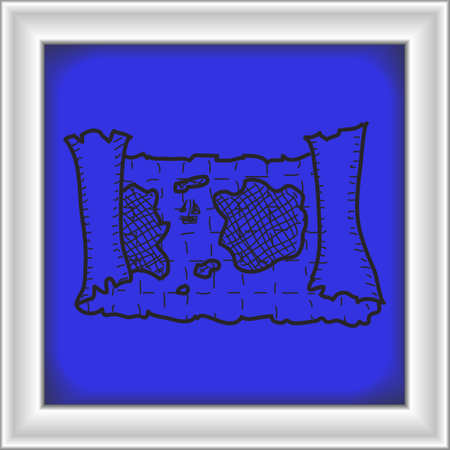 Simple hand drawn doodle of a mapのイラスト素材