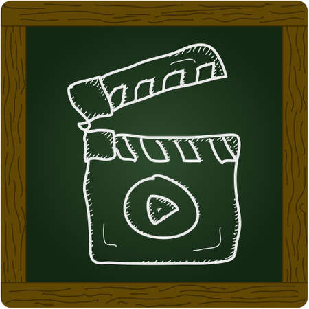 Simple hand drawn doodle of a clap boardのイラスト素材