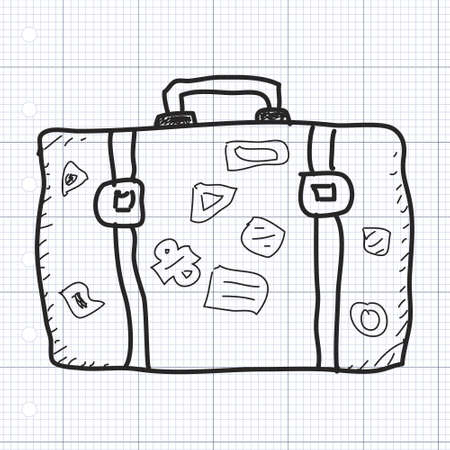 Simple hand drawn doodle of a suitcaseのイラスト素材