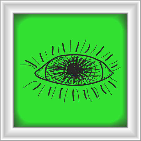Simple hand drawn doodle of an eyeのイラスト素材