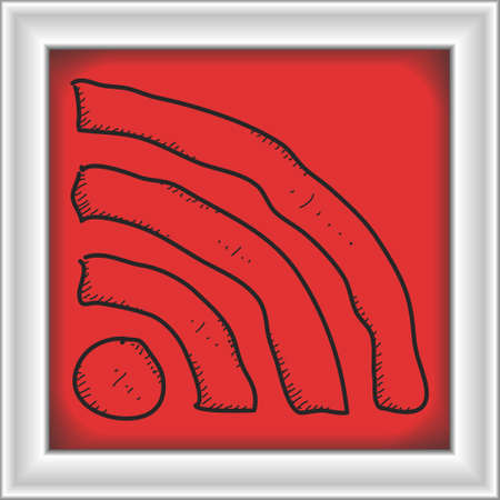 Simple hand drawn doodle of a wi-fi symbolのイラスト素材