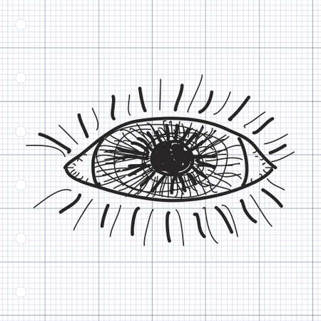 Simple hand drawn doodle of an eyeのイラスト素材