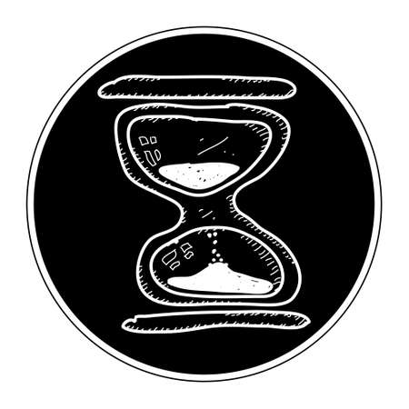 Simple hand drawn doodle of an hourglass