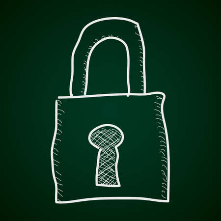 Simple hand drawn doodle of a padlockのイラスト素材
