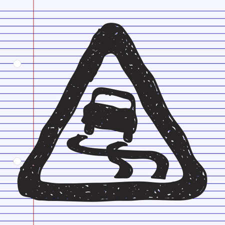 Simple hand drawn illustration of a road signのイラスト素材