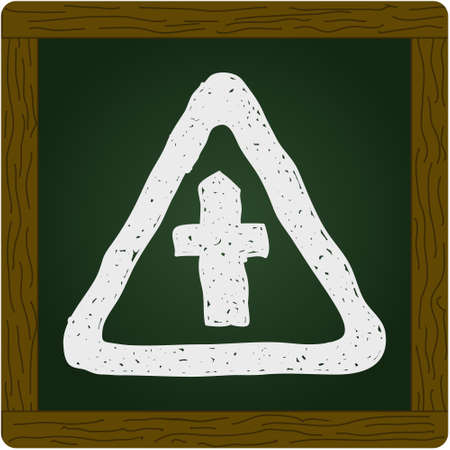 Simple hand drawn illustration of a road signのイラスト素材