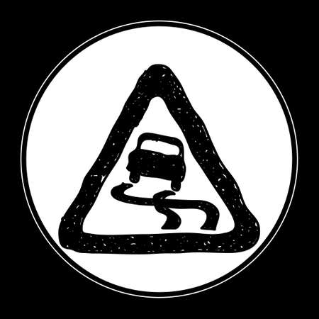 Simple hand drawn illustration of a road signのイラスト素材