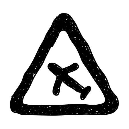 Simple hand drawn illustration of a road signのイラスト素材