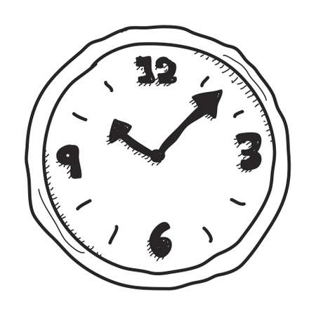 Simple hand drawn doodle of a clockのイラスト素材