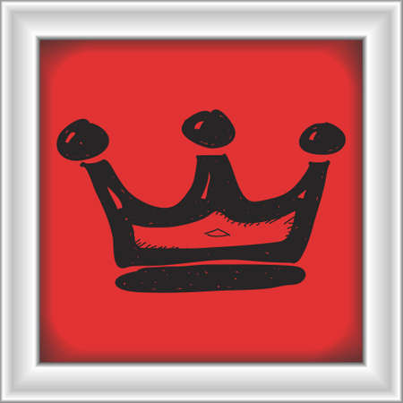 Simple hand drawn illustration of a crownのイラスト素材