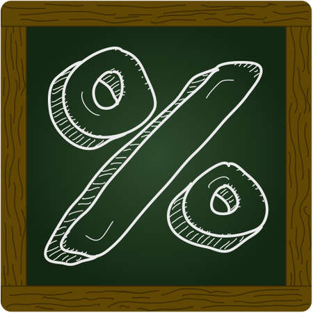 Simple hand drawn illustration of a percentage signのイラスト素材