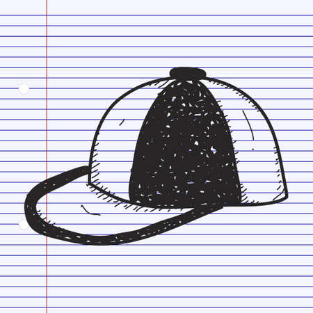 Simple doodle of a hand drawn capのイラスト素材