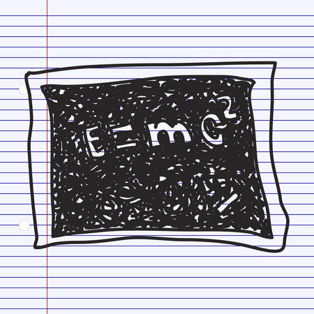 Simple doodle of a hand drawn blackboard with math question