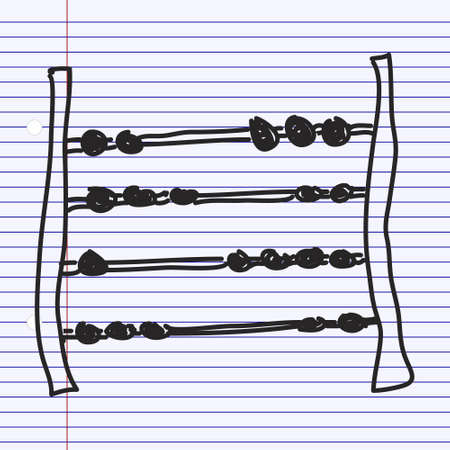 Simple doodle of a hand drawn abacusのイラスト素材